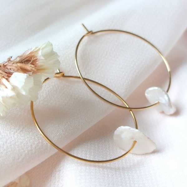 Boucles pétale nacrée